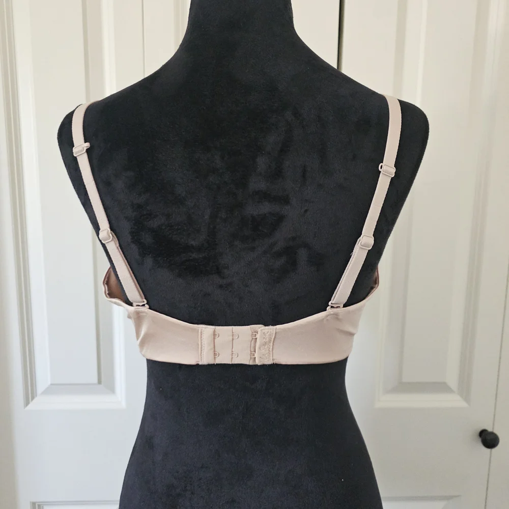 La SENZA Bra Classic Plunge Padded Push Up Underwire 2 Way Straps Beige SZ 36D - Picture 2 of 11